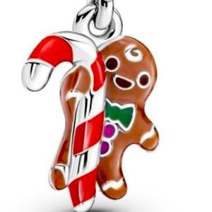 2 Pandora Charms Gingerbread Man Dangle Charm (unopened) & an unworn Santa charm